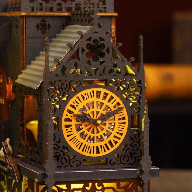 Casa de muñecas DIY de Harry Potter, modelos ensamblados a mano, adornos en miniatura, regalos de Navidad para niños y niñas, montaje educativo