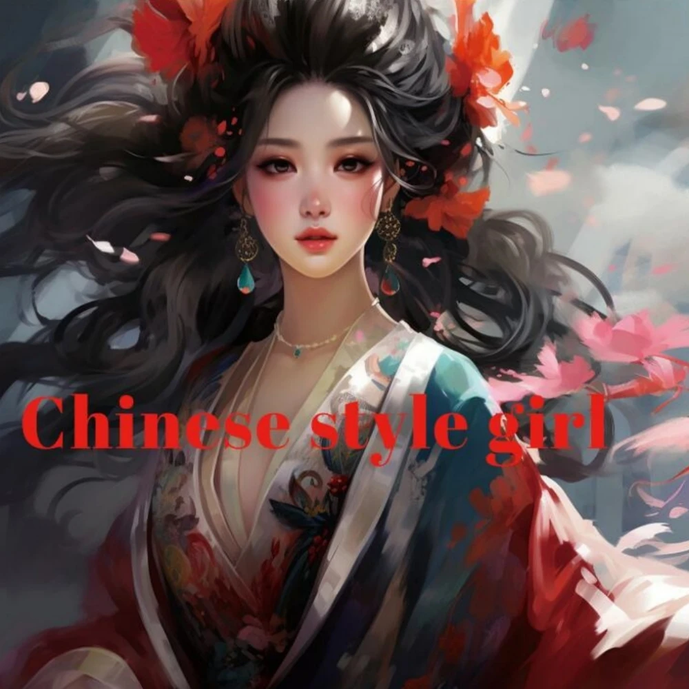 

1pc Chinese Girl Art Coloring Book | 22 Pages for Adults & Teens | Stress Relief, Pastime | Drawing Gift Idea