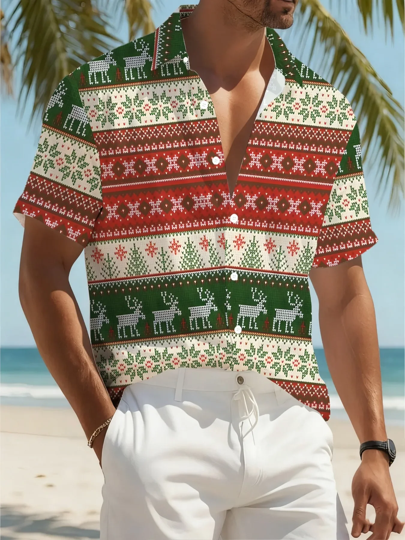 Fashion Urban Men's Hawaiian Shirt Summer Man Short Sleeve Bold Beach Print Lightweight Comfortable Casual Party Tops
