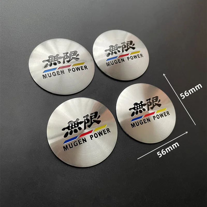 4Pcs 56MM Mugen Logo Car Wheel Center Hub Caps Emblem Sticker Decals Cover For Honda Civic Accord CRV Fit CITY Hrv Accessories