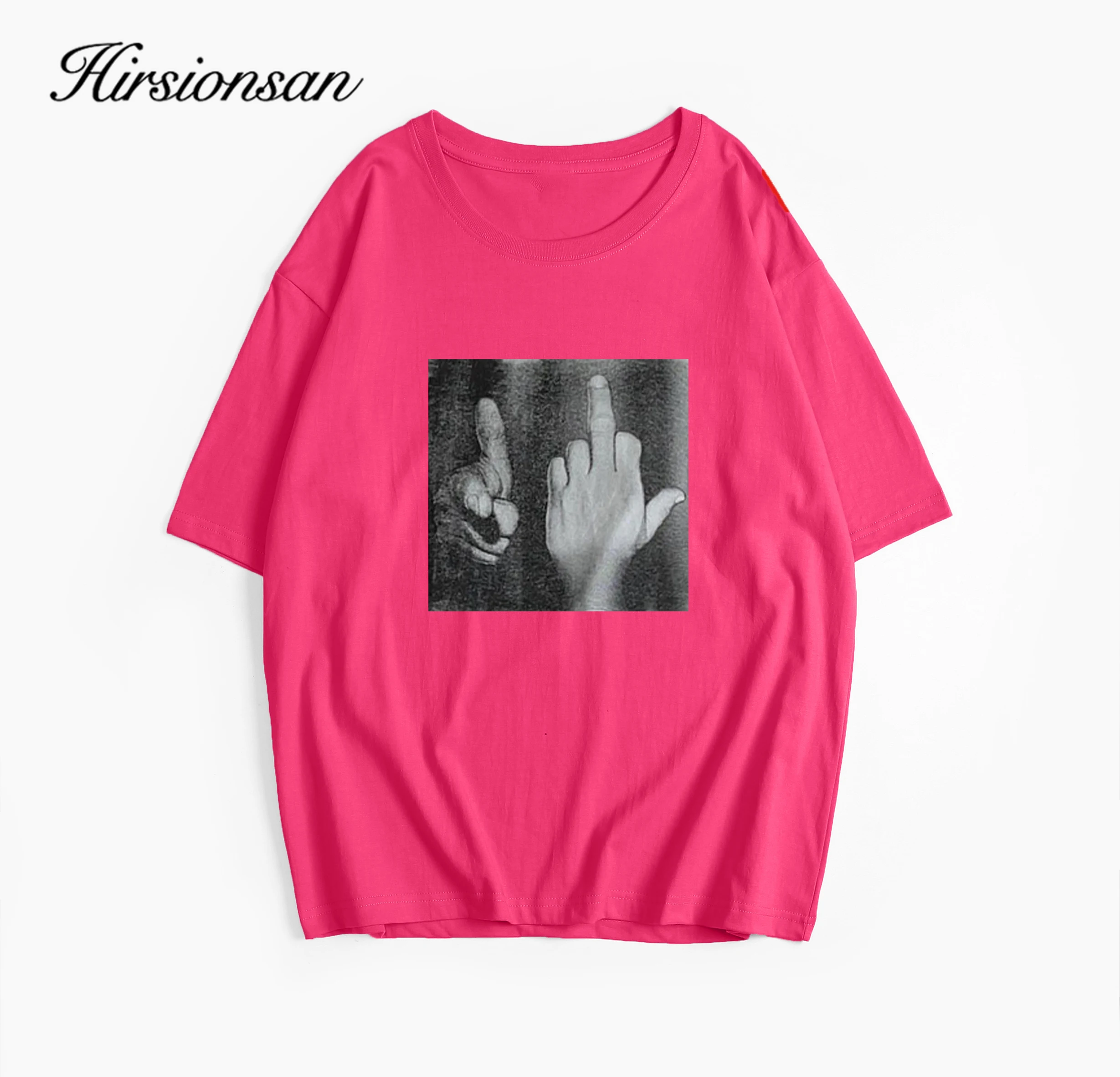 Hirsionsan Punk Graphic Printed T Shirt Women Summer Cotton Soft Short Sleeve Tees Female Oversized Higt Street Gothic Tops