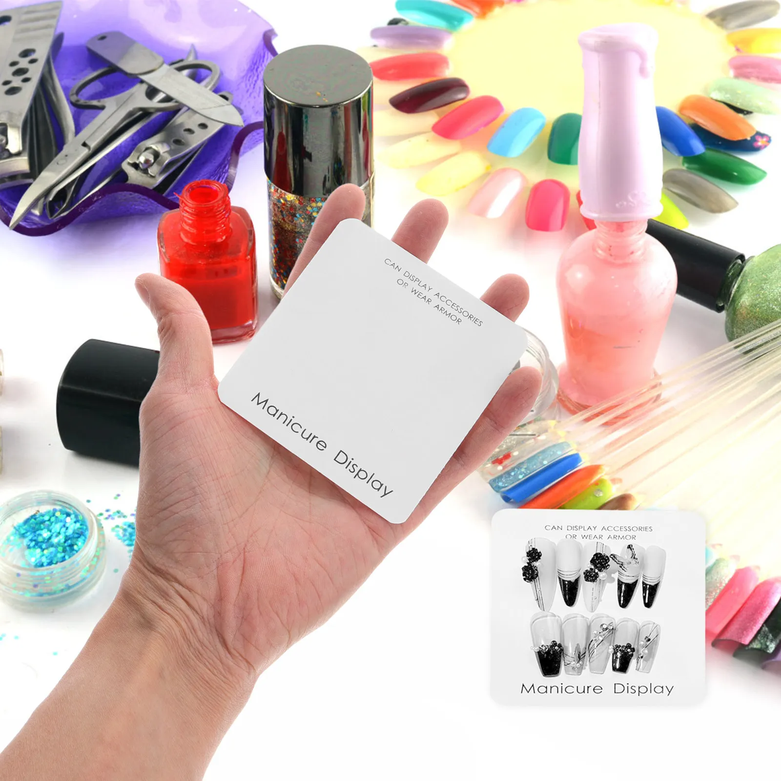 

40 Pcs Manicure Showing Card False Nail Display Cards Fake Board Art Holder Accessories