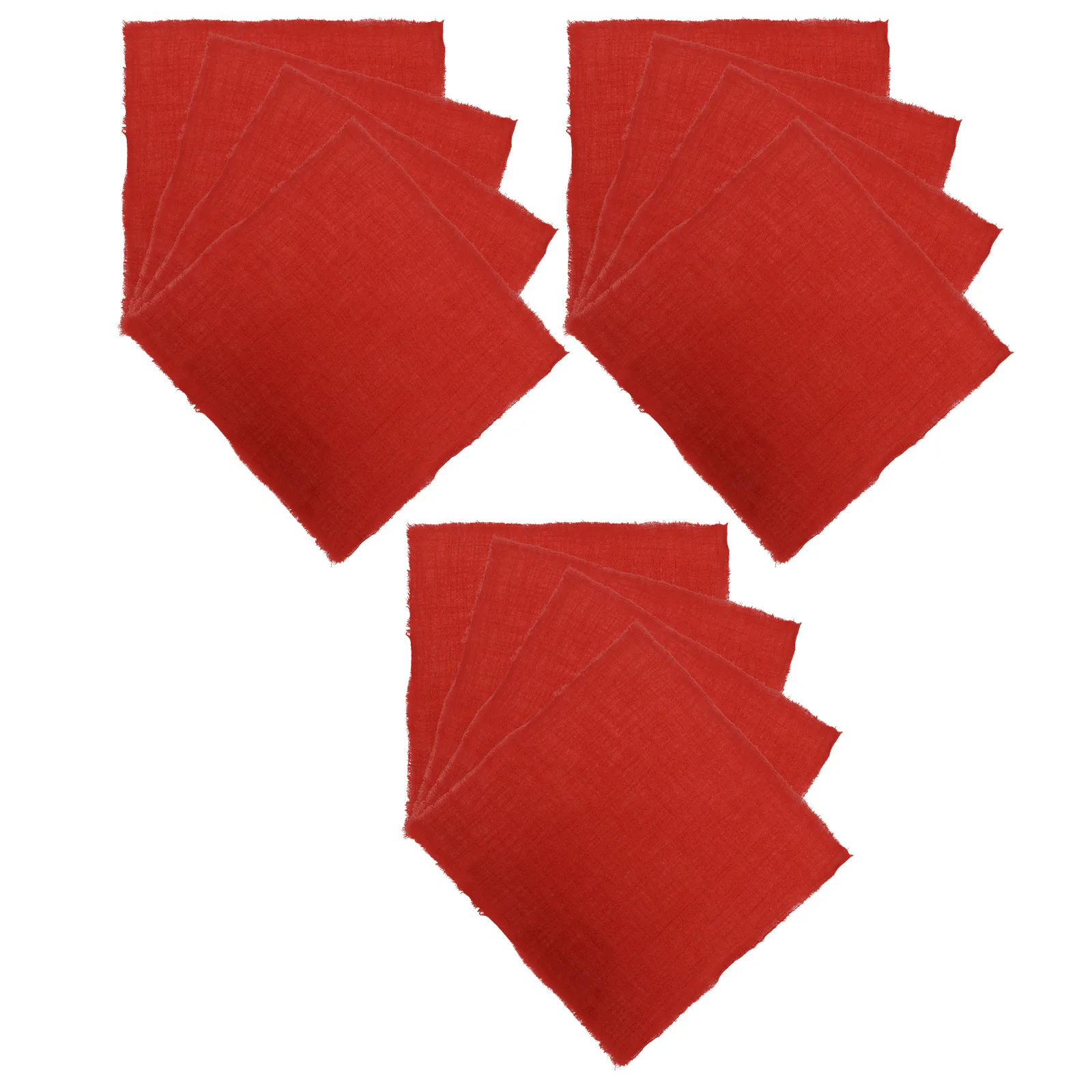 

12Pcs Soft Square Table Napkins Washable Polyester Napkin for Dining Room Kitchen Events Rustic Fringe Design Reusable Cloth