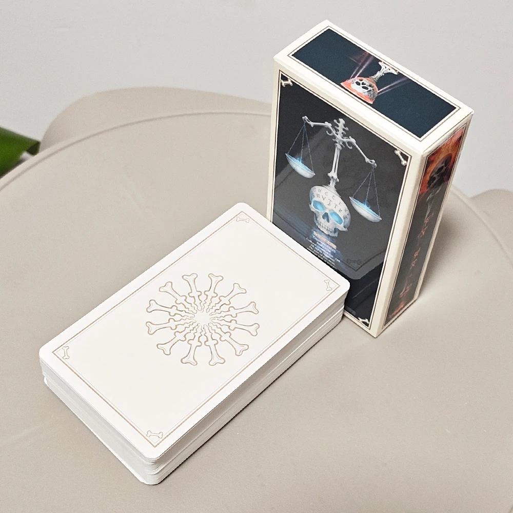 Skelett-Tarot-Deck – 78-teiliges Gothic-Tarot-Kartenset mit Skelett-Kunst für Wahrsagerei, dunkles Fantasy-Thema mit Totenköpfen und Knochen, 10,3 x 6 cm