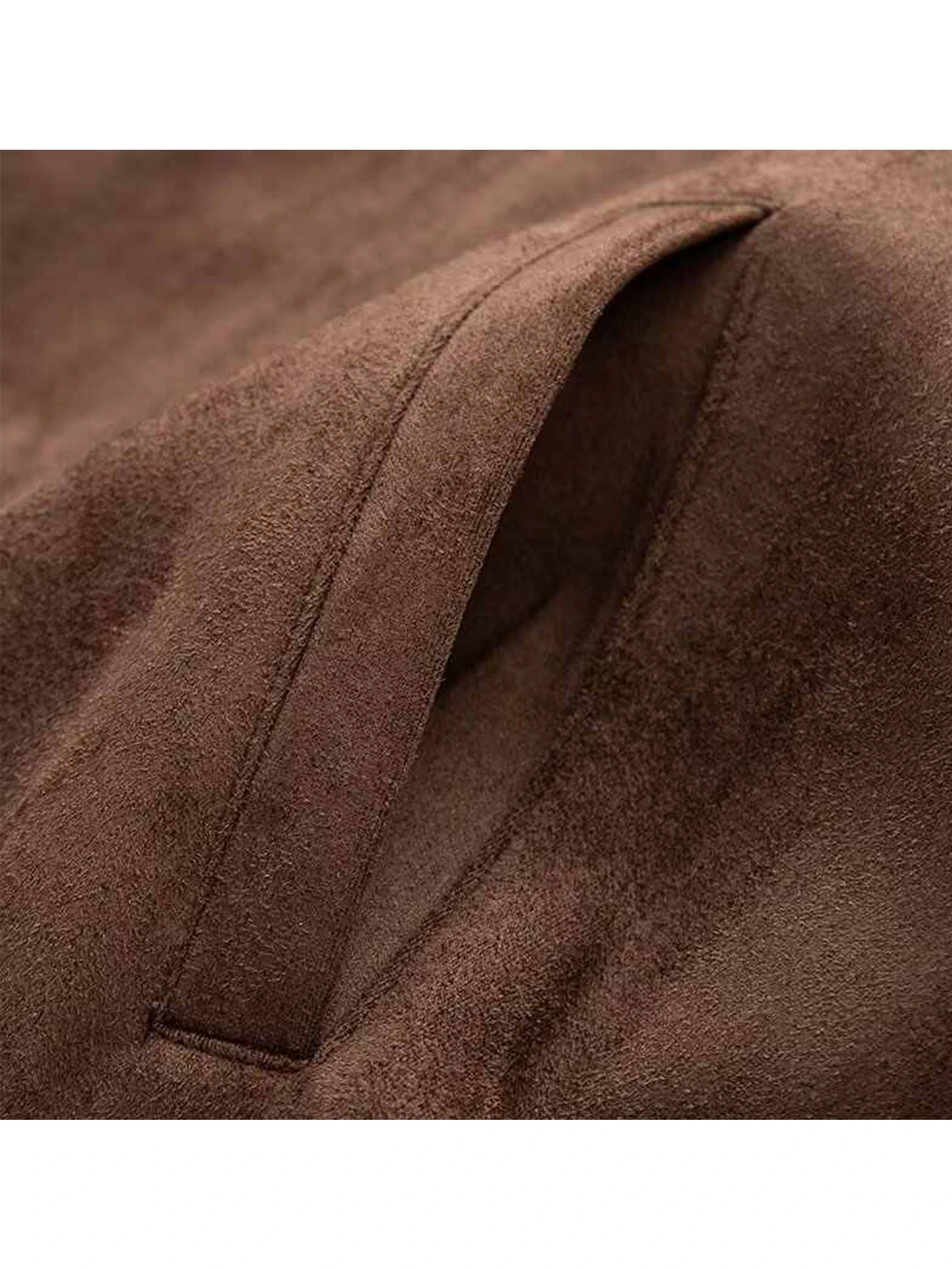 سترة نسائية من جلد الغزال البني معطف عتيق غير رسمي على طراز BF للدراجات النارية سترة موستانج ملابس خارجية 2000s ملابس خريف وشتاء