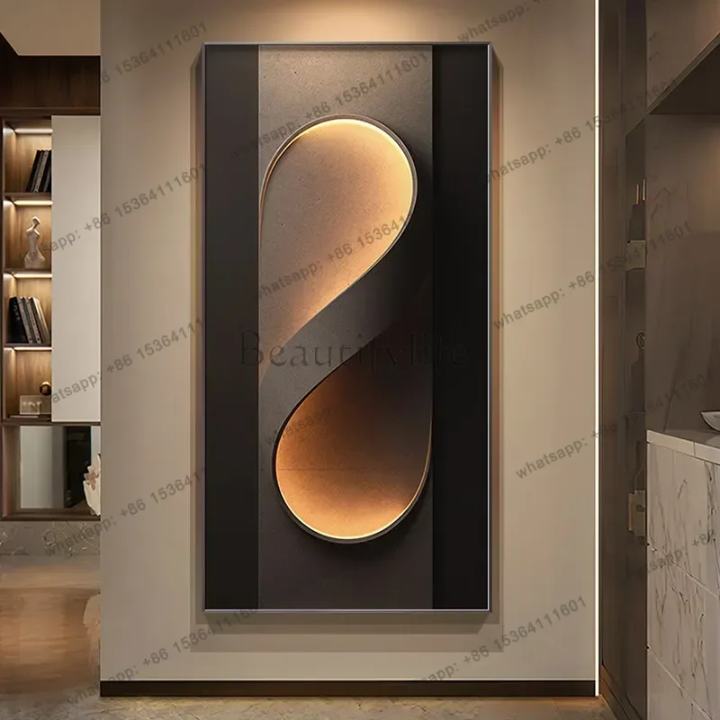 YJ Advanced Entrance Decorative Painting Light Luxury Corridor Wall Painting at the End of the Aisle Abstract Hanging Painting