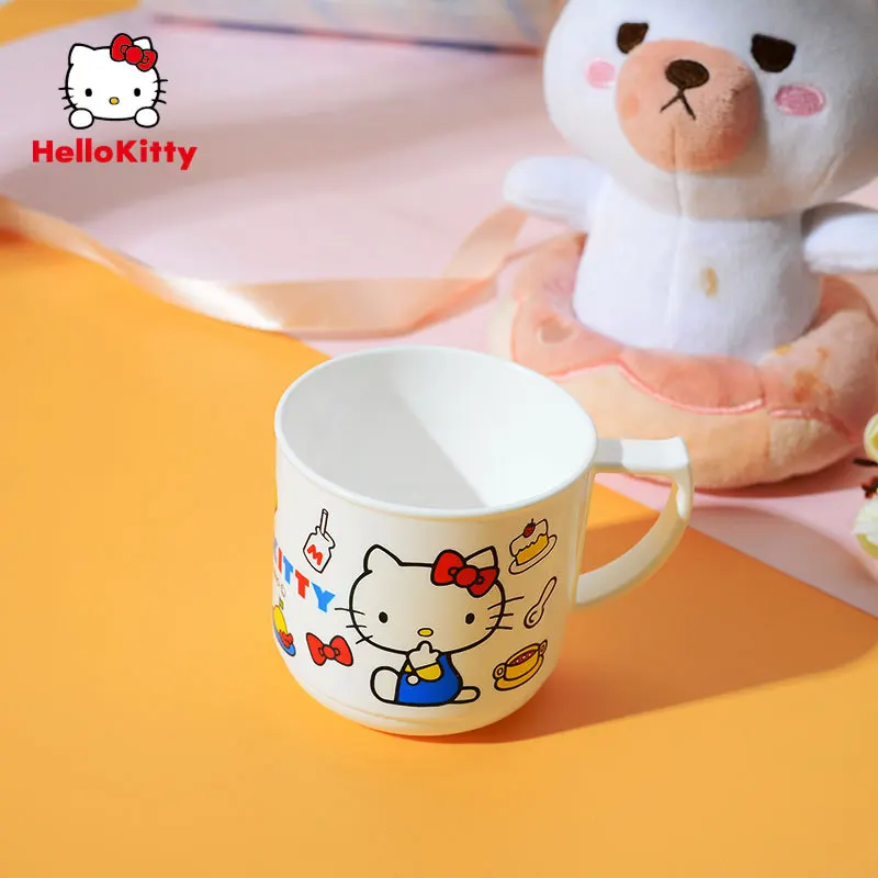 300Ml Hellokitty Water Cup Sanrio Breakfast Milk Cup Kawaii Anime Cute Cartoon Versatile Plastic Mug Cup Gift for Girl Gift Toys