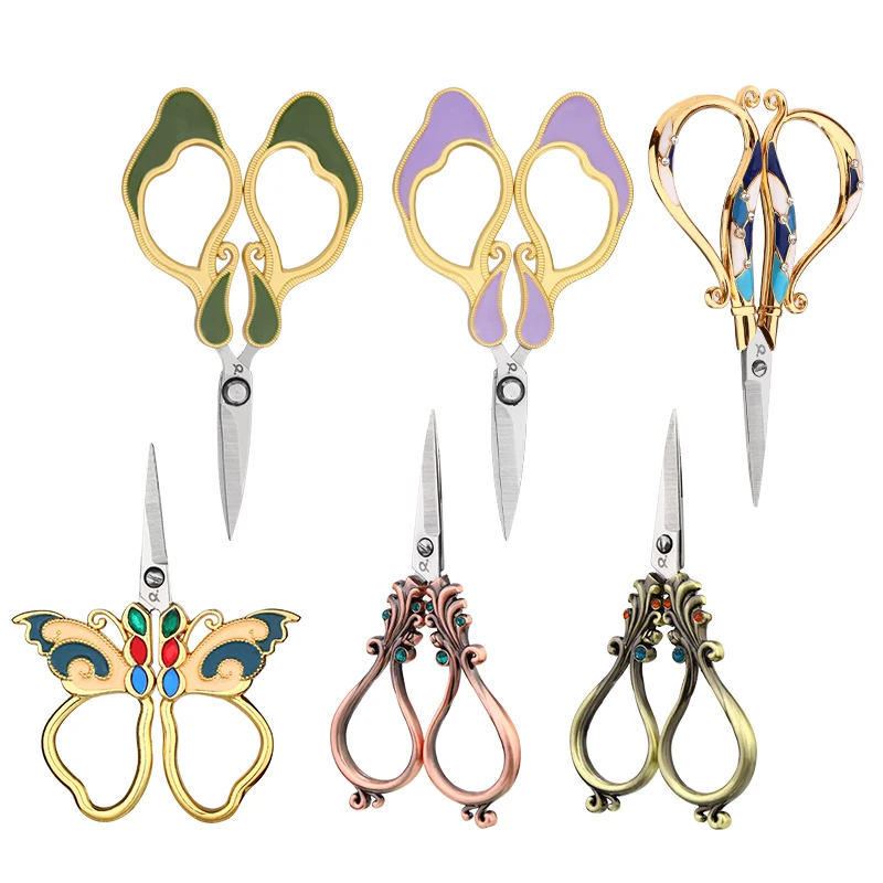 MIUSIE Professional Print Sewing Scissors Durable Vintage Tailor Scissors Craft Household Fabric Scissors Sewing Cloth Cutter