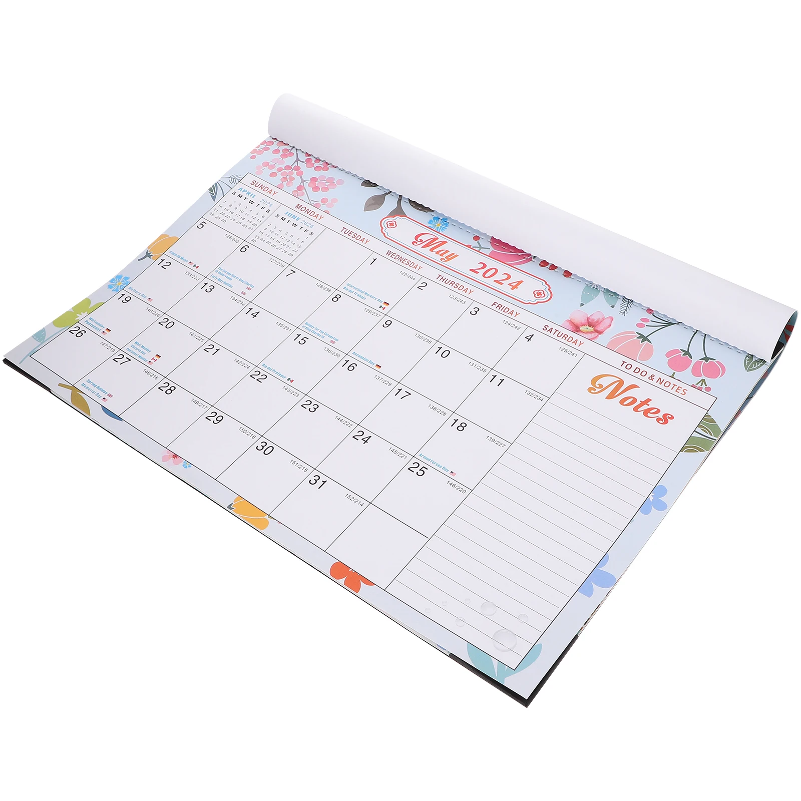 

2024 Wall Holiday Monthly Hanging Calendar Sturdy Room Use Yearly Family Office Home Decor Appointment Planner Aluminum Alloy