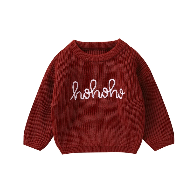 0-36months Baby Girls Sweater Long Sleeve Crew Neck Letters Winter Warm Knit Pullover Sweater For Infant For Girls