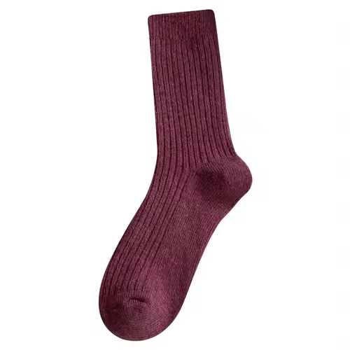 1 Pair Women Cotton Loose Socks Autumn Winter Knitting Solid Color Long Black Pink Korean Japanese Student Girls Stockings Retro - Image 6