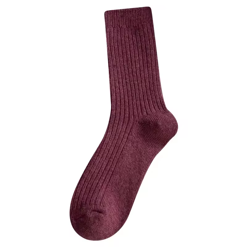 1 Pair Women Cotton Loose Socks Autumn Winter Knitting Solid Color Long Black Pink Korean Japanese Student Girls Stockings Retro - Image 6