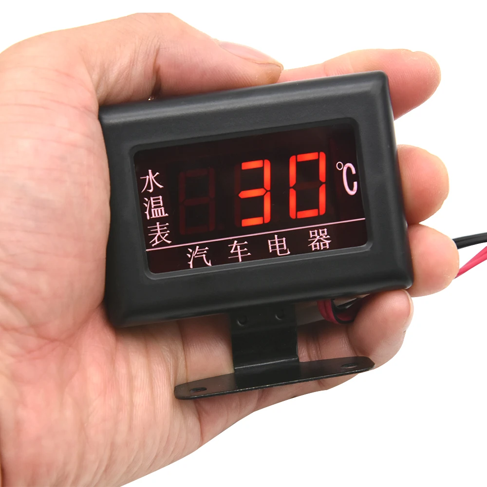مقياس درجة حرارة الماء للسيارة مع مستشعر ، مبرد أنبوب مشترك لدرجة حرارة الماء ، مقياس رقمي بخط كبير ، 40-celsiio ، محول 26: 40-40 #3