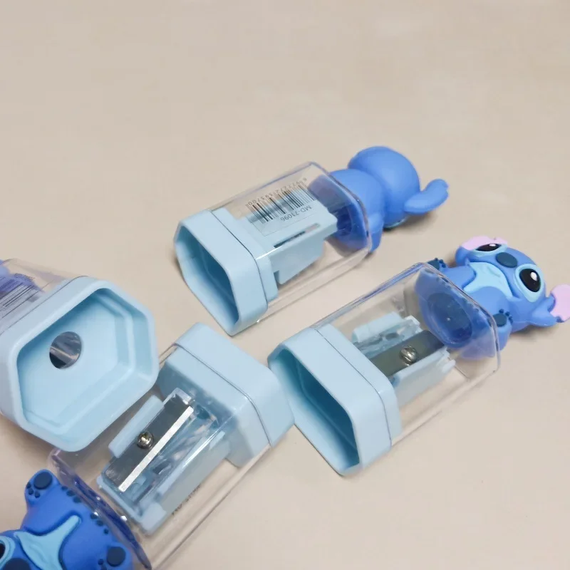 Disney Stitch Pattern Pencil Sharpener para crianças e estudantes, bonito anime dos desenhos animados, papelaria escolar, presentes para crianças, novo, 2024