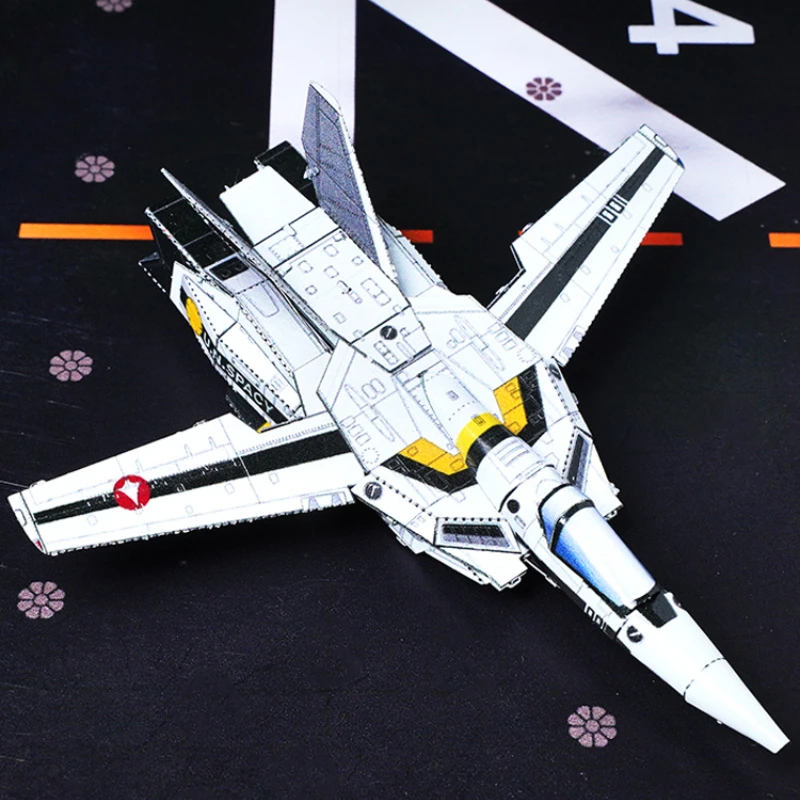 VF-1S Deformation Fighter 3d Metal Puzzle Glue-free DIY Manual Assembly Model Kits Jigsaw Puzzle Toys Creative Gifts Decoration