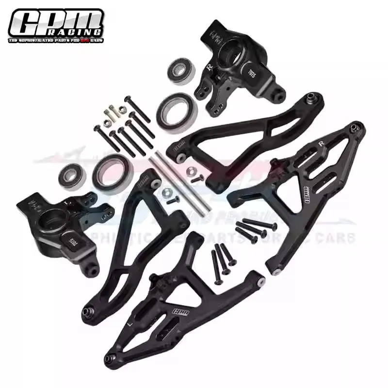 Rodamiento más grande del brazo de nudillo GPM 7075 Alu + brazo de suspensión arriba y baja 6061 Alu para TRAXXAS UDR 8552 + 8531 + 8532 piezas de control remoto
