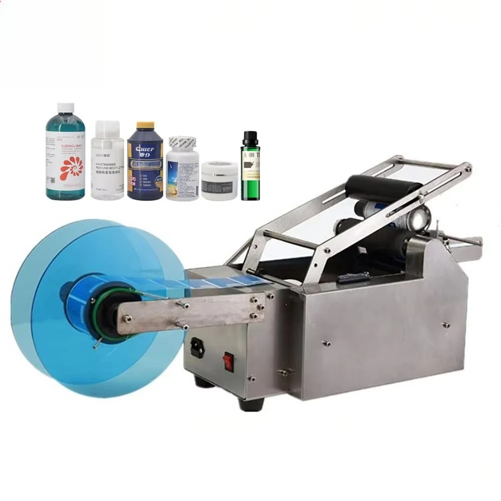 Small desktop bottle packaging labeling machine Automatic round bottle labeling machine replaces manual labeling machine