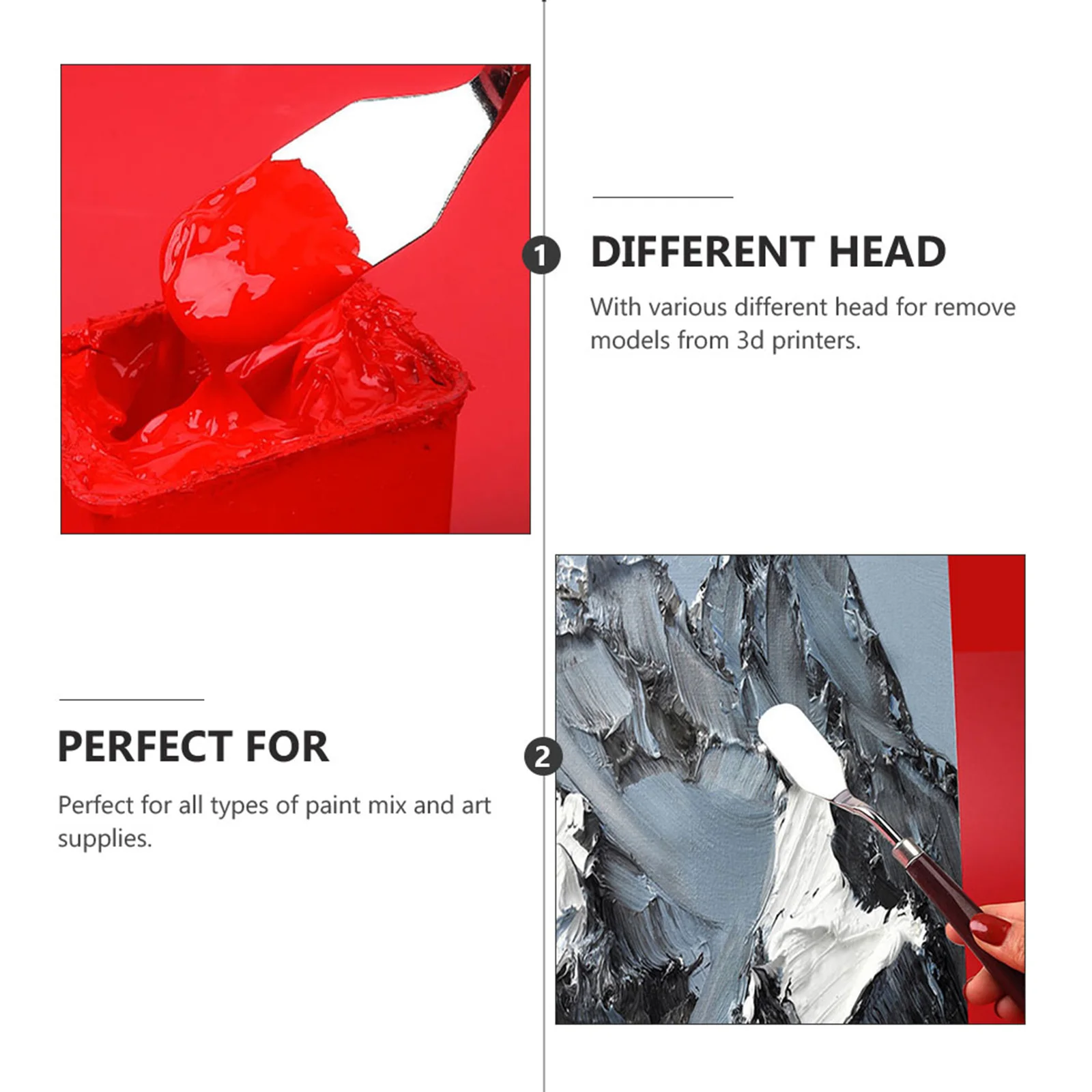 Espátula para pintura al óleo, raspador de pintores, mezcla de colores, mango de madera, 10 Uds.