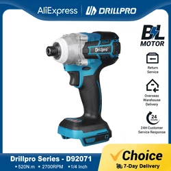 Drillpro Brushless Cordless Electric Screwdriver Power Tool Drill Driver 1/4 inch Compatible For Makita 18V Battery(Tool Only)