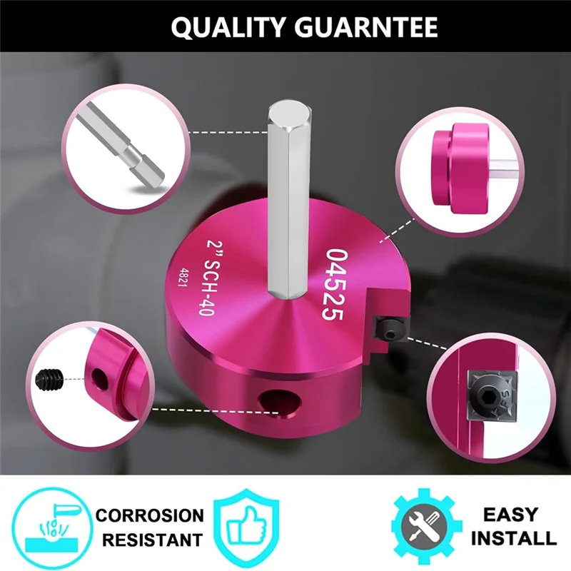 Exquisite-1PCS PVC Pipe Reamer 2Inch Blade Head,PVC Pipe Cleaning Reamer With 3/8Inch Hex Shaft For Pipe Repair Plan 40 PVC Pipe