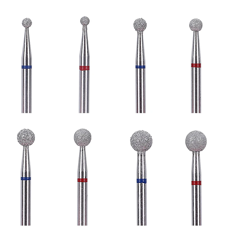 Fresa de diamante esférica de 3/4/5MM para manicure, acessórios para máquina elétrica de unhas, ferramenta para pedicure, removedor de gel.