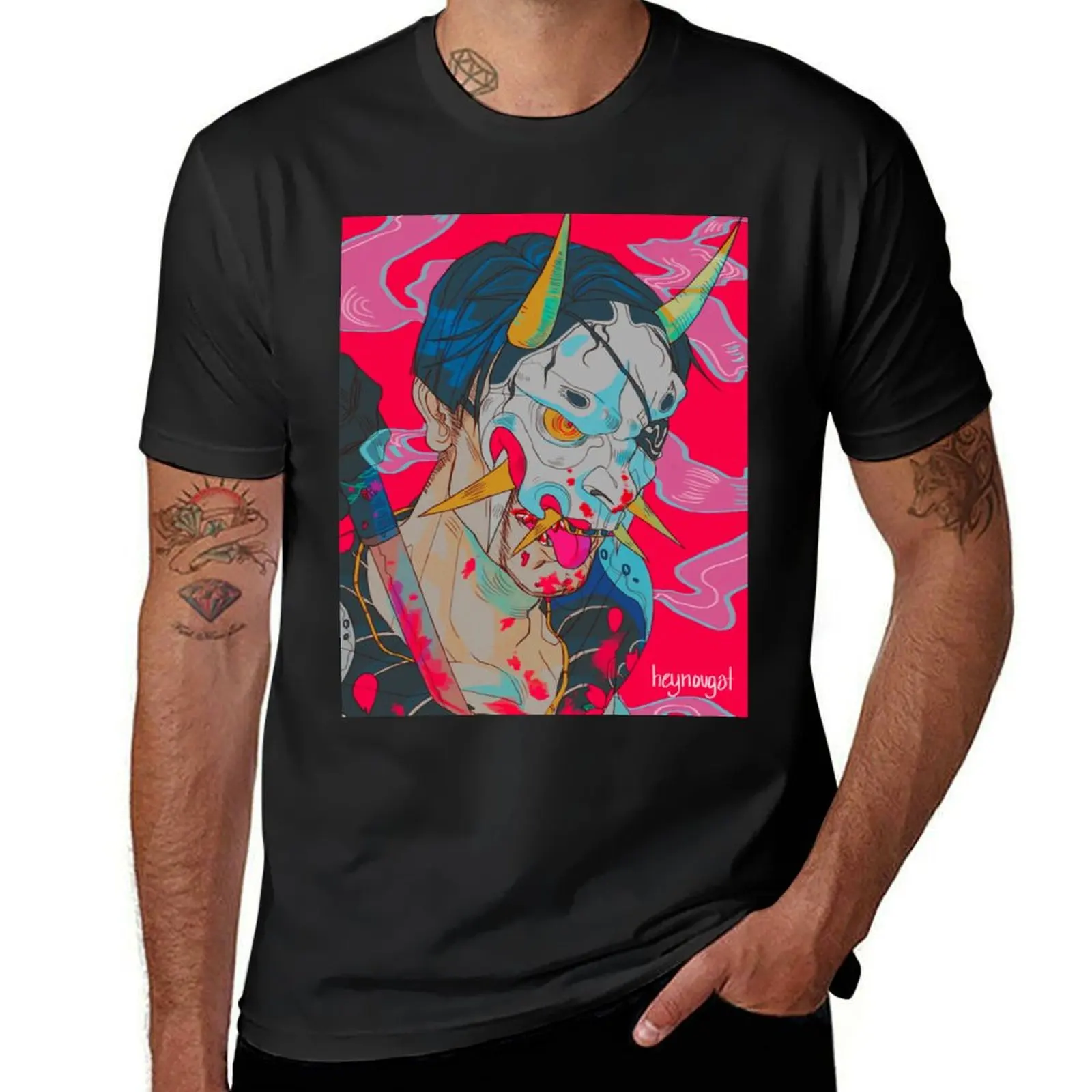 Hannya Man T-Shirt customizeds summer clothes heavyweights anime clothes mens clothes