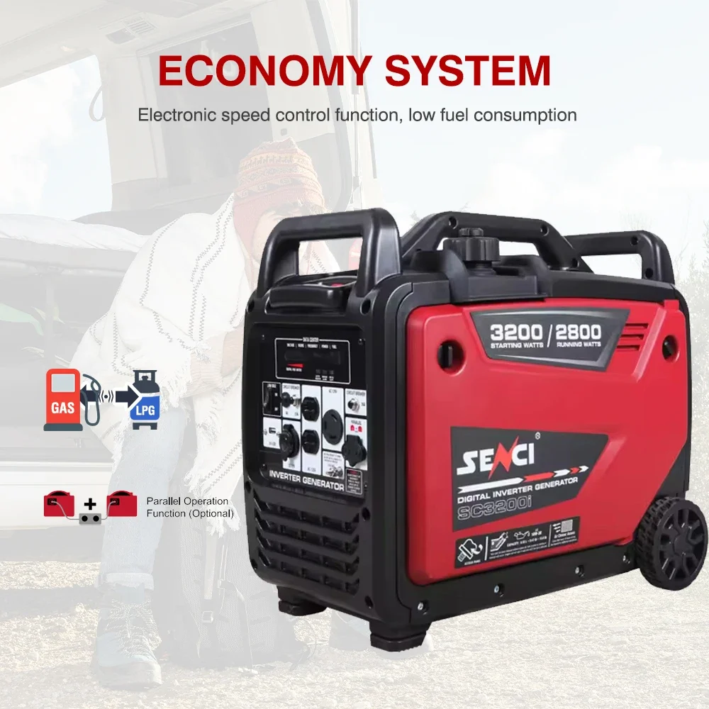 

【Hot】Senci Silent Inverter Generator 3500watt 3.5kw Portable -oline Generator Dual Fuel Noise Level 60dBA