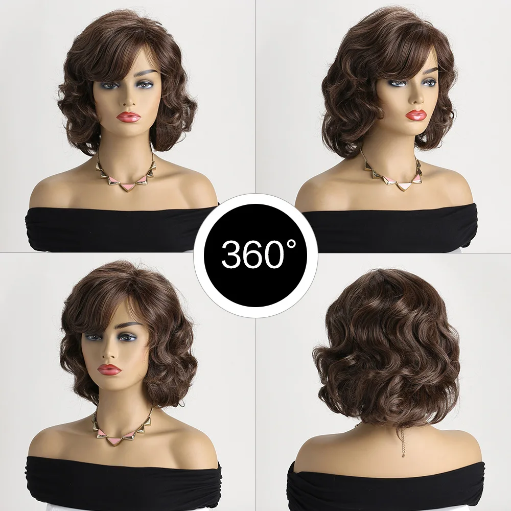 Fashion Synthetic Short Curly Wig for Women - Stylish Cosplay Costume Party Headpiece - High Quality Fiber Hair