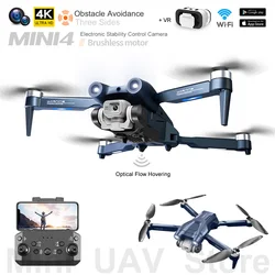 MINI4 UAV VR Drone 4K Optical Flow Folding Quadcopter With ESC Camera Obstacle Avoidance Brushless RC Helicopter Toy Free Return