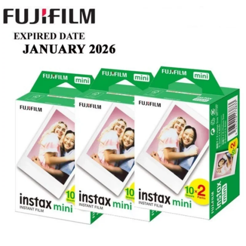 10-20 ورقة Fujifilm Instax Mini White Edge Films ورق طباعة الصور 3 بوصة فيلم ل Fujifilm Instant Mini 12 11 9 8 25 50s كاميرا فوجي