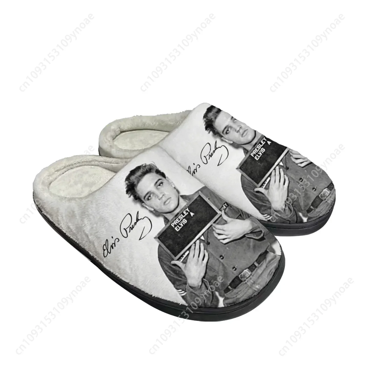 

E-Elvis King Hillbilly Cat Home Cotton Custom Slippers Mens Womens Pop Plush Bedroom Keep Warm Shoe Thermal Slipper P-Presley