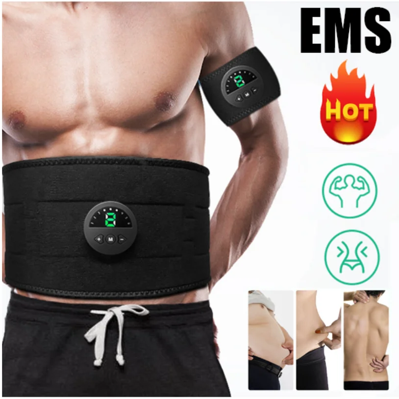 Belly massager EMS Abdominal Belt Electric Muscle Stimulation Portable Fitness Massager Waist Trainer Body Slimming Shaping