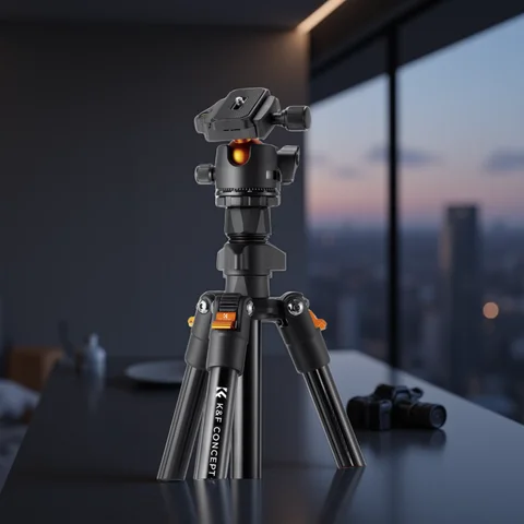 K&F CONCEPT Portable Camera Travel Tripod Flexible Vlog Tripod with 360 Degree Ball Head Quick Release for Canon Nikon Sony DSLR