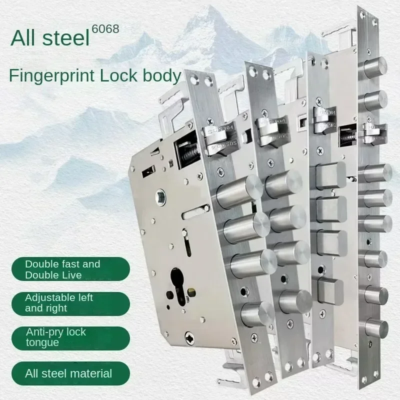 Upgraded All Steel Linkage Anti Seize Fingerprint  Anti-theft Entrance Door Standard Universal Smart Lock Body