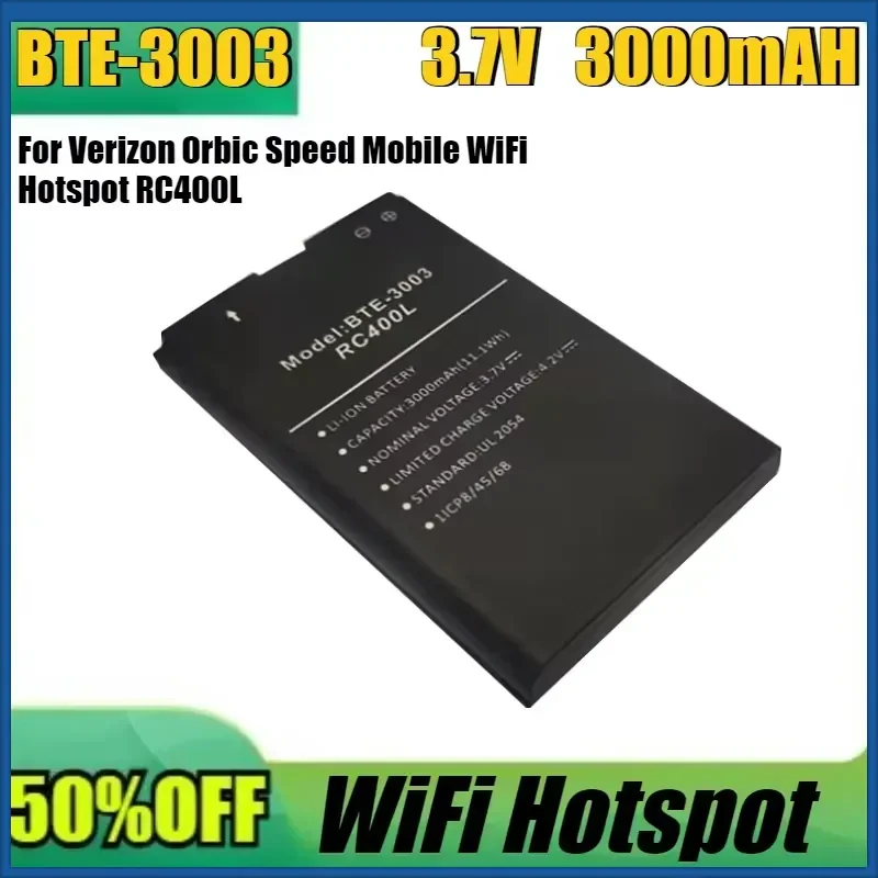 

New BTE-3003 3.7V 11.1Wh 3100mAh Replacement Battery for Verizon Orbic Speed Mobile WiFi Hotspot RC400L