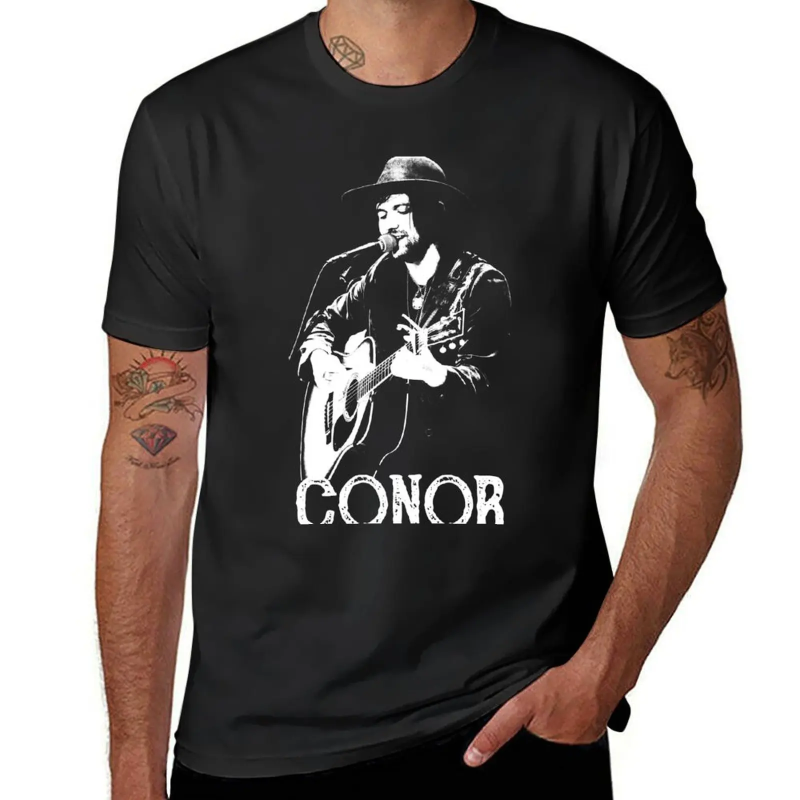 Conor - The White Stencil T-Shirt blacks new edition blanks tshirts for men