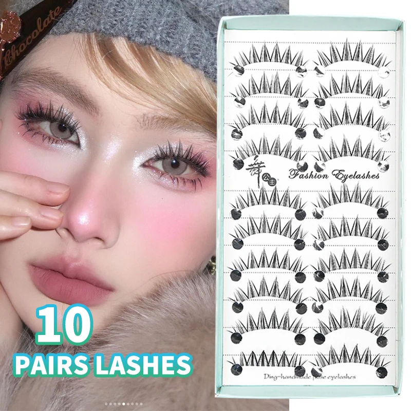 DINGSEN 10 Paar Koreanische Manga-Wimpern Natürliche Falsche Wimpern Großhandel Wiederverwendbare Make-up-Wimpern für Frauen 3D Natürliche Wimpern – Detail 1