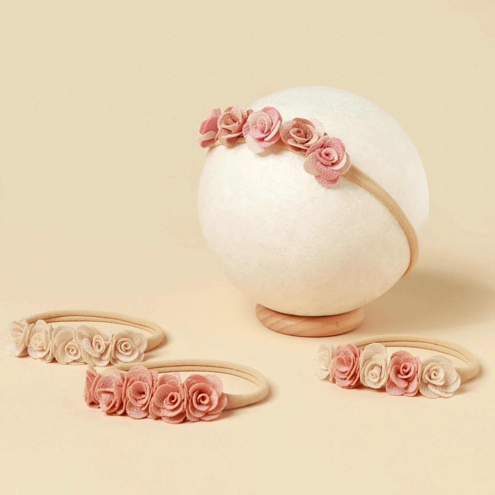 

Baby Small Flowers Nylon Headband Summer Fresh Girl Sweet Hairdband Soft Head Wraps Photo Props Princess Hair Accessories