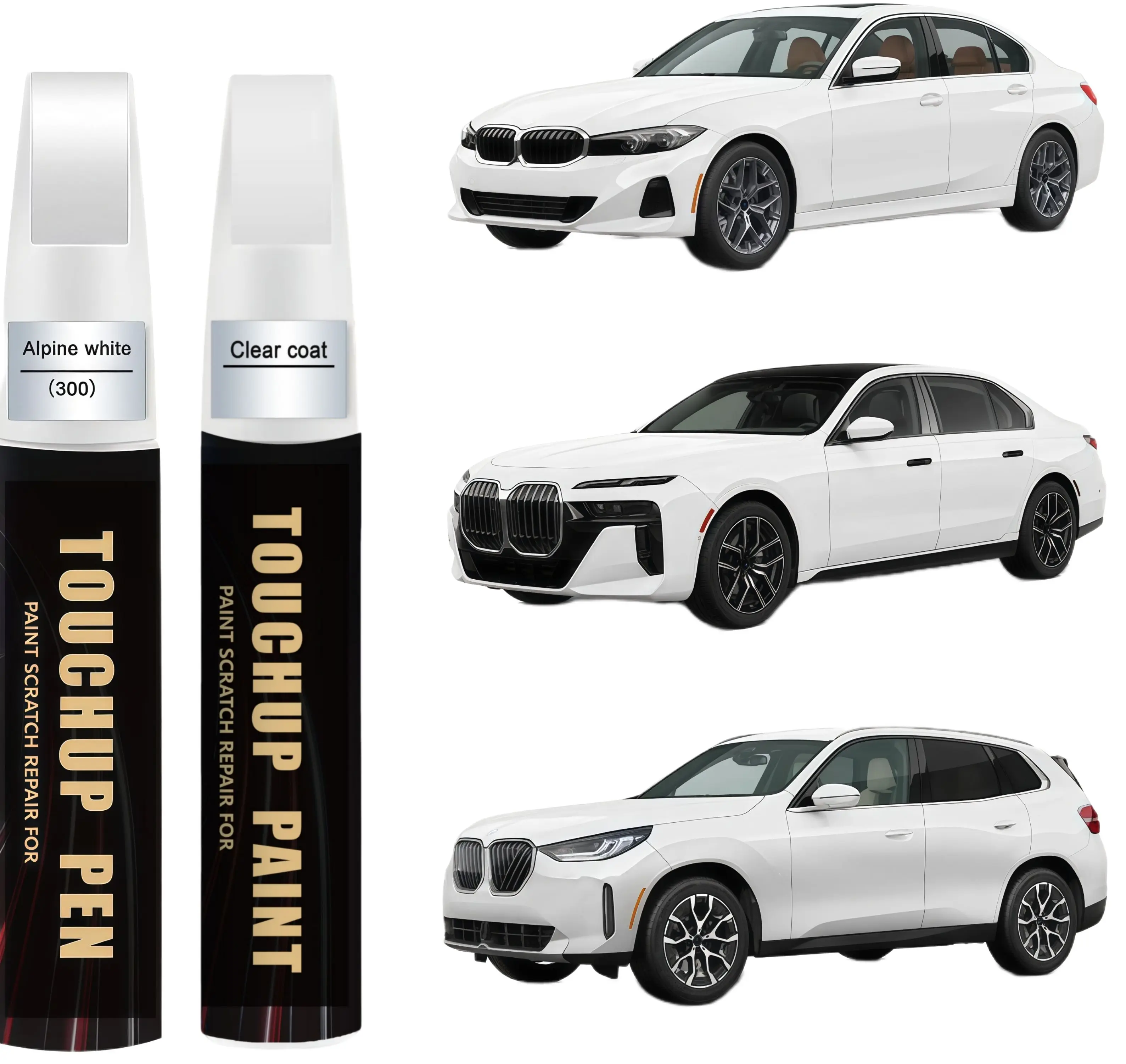 Alpine white 300 for BMW Touch Up Paint Kit[2K Clear Coat Included],Exact Color Match Touch Up Paint