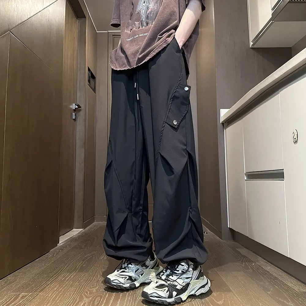 

Straight Oversize Spring Summer Trousers Man Joggers Regular Fit High Quality Techwear Long Y2k Vintage Emo Cargo Pants for Men