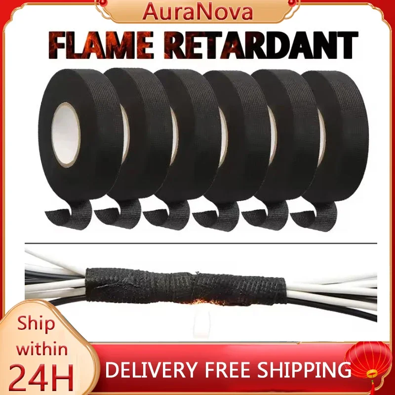 9/19/25MM Heat-resistant Cloth Tape Wire Harness Electric Heating Tape Car Cable Tape Strong Heat-resistant
