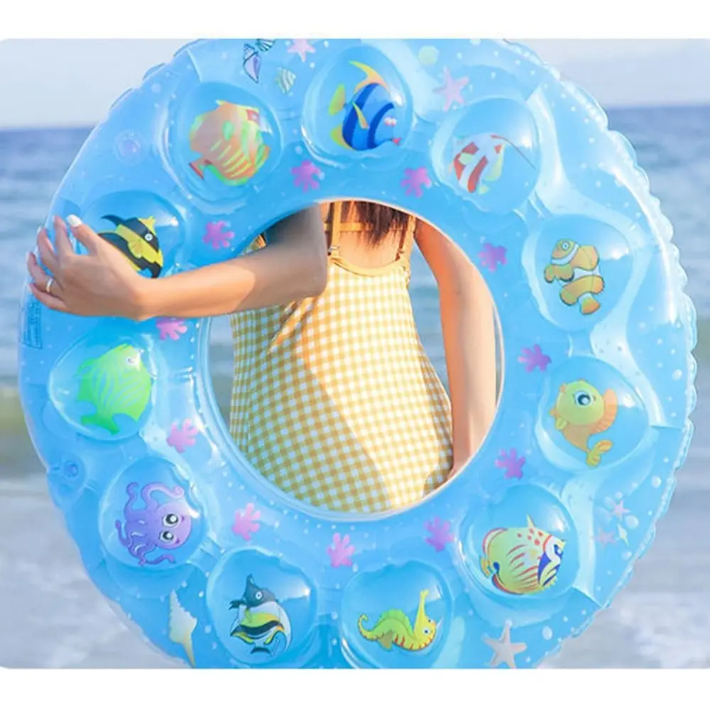 كريستال شفاف طبقة مزدوجة سميكة عوامة للسباحة البلاستيكية معدات الحديقة المائية نفخ وسادة هوائية مزدوجة الطفل تحت الإبط تعويم الدائري