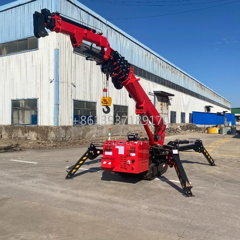 رافعة عنكبوت صغيرة 3 طن زاحفة ذاتية الدفع هيدروليكية تلسكوبية ذراع لاسلكي للتحكم عن بعد شهادة CE #1