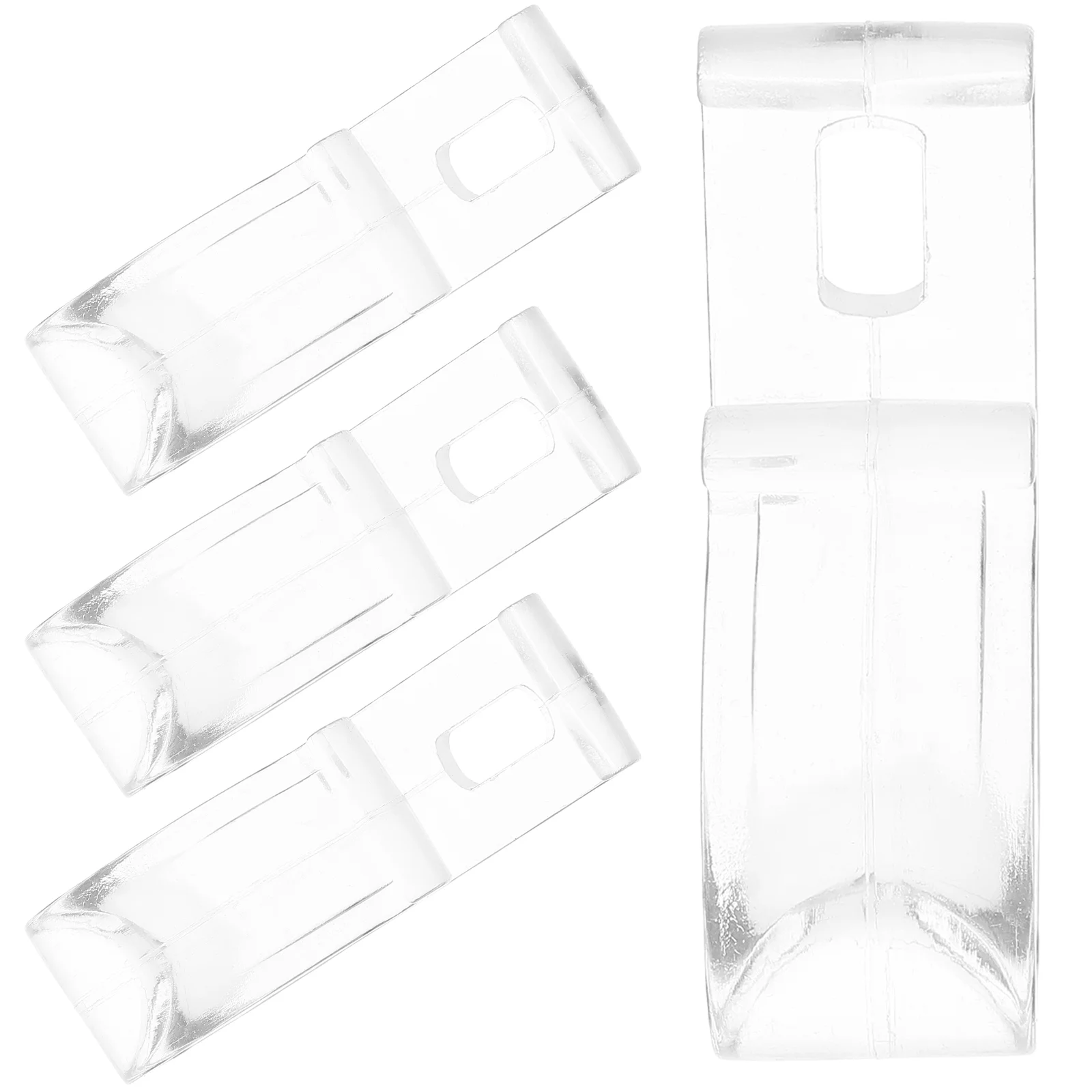 

4 Pcs Curtain Positioning Hook Roller Clips Blind for Shades Parts Drape Loop Shower Decorative Hooks Rubber Stopper