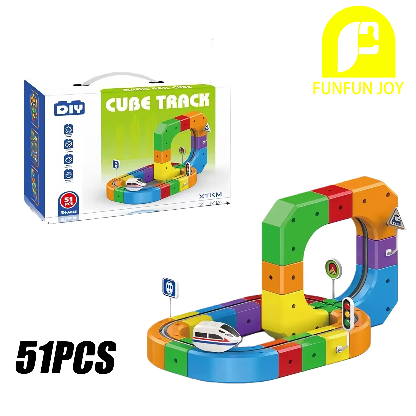 Magiczna kolejka magnetyczna, klocki konstrukcyjne, zestaw do składania pociągu, elektryczna zabawka edukacyjna DIY, idealny prezent urodzinowy dla dzieci.