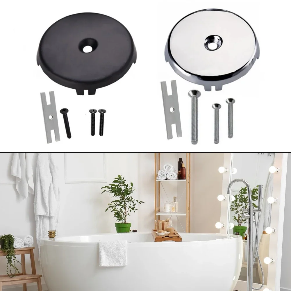 Bathtub Drain Overflow Solution Hair Blocker Tub Face Plate Complete Installation Set Fits Standard Tubs Long-lasting Quality