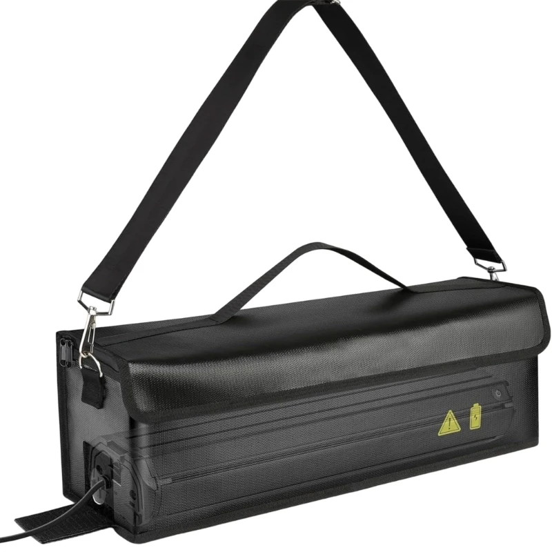 K0EA 耐熱漏れ防止電動自転車バッテリー収納ポーチ、通気性のあるデザインと電動自転車用の多目的ユーティリティ付き