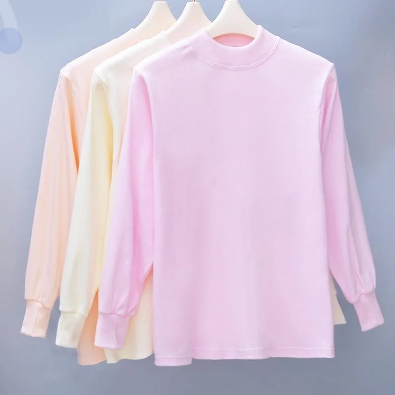 

Термобелье из чистого хлопка, топ для женщин, традиционный цвет, теплый базовый слой, верхняя одежда для среднего возраста и ли