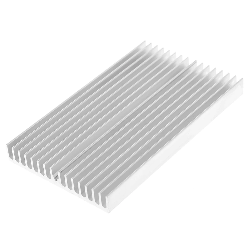 Disipador calor aluminio, Enfriador DIY para Chip IC, Transistor potencia LED, 100x60x10mm, 1 ud.