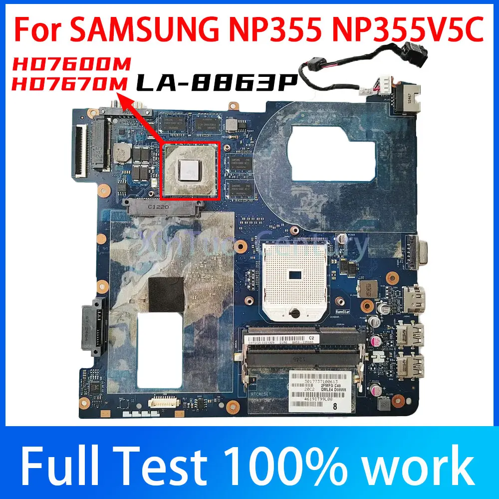 

BA59-03568A BA59-03402A For SAMSUNG NP355 355V5C NP355V5C Laptop Motherboard QMLE4 LA-8863P With HD7600M HD7670M GPU 100% TestOK